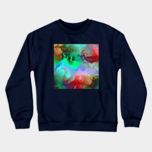 Red Green and Brown Vivid Cosmic Clouds Crewneck Sweatshirt